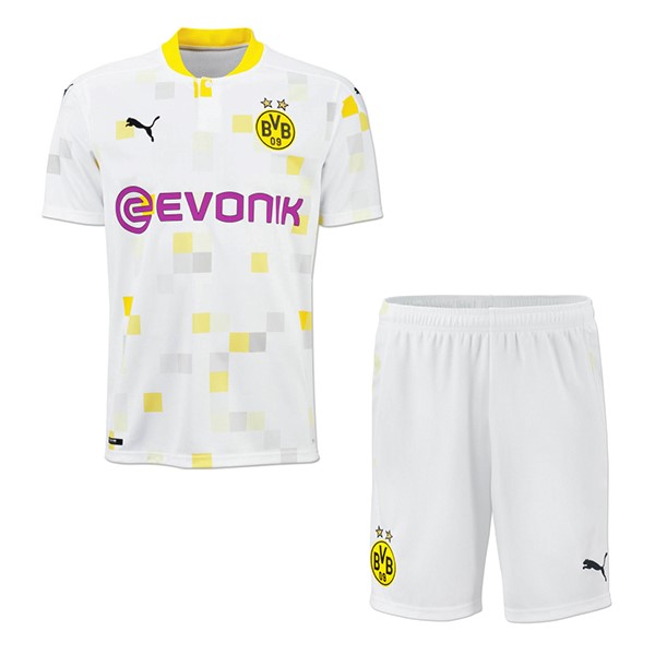Camiseta Borussia Dortmund Tercera equipo Niños 2020-21 Blanco